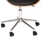 Armen Living Julian Modern Office Chair In Chrome Finish with Black Faux Leather And Walnut Veneer Back LCJUOFCHBL - alternate 3